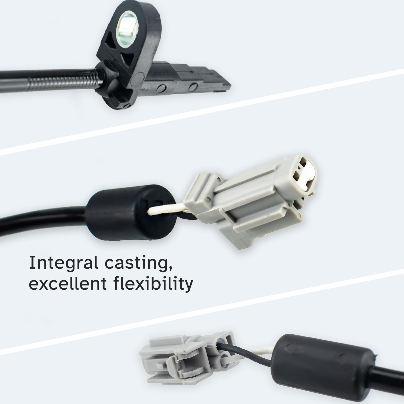 Ruizure sensor wiring laid out to show cable length and flexible routing benefit