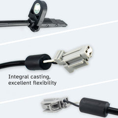 Ruizure sensor wiring laid out to show cable length and flexible routing benefit