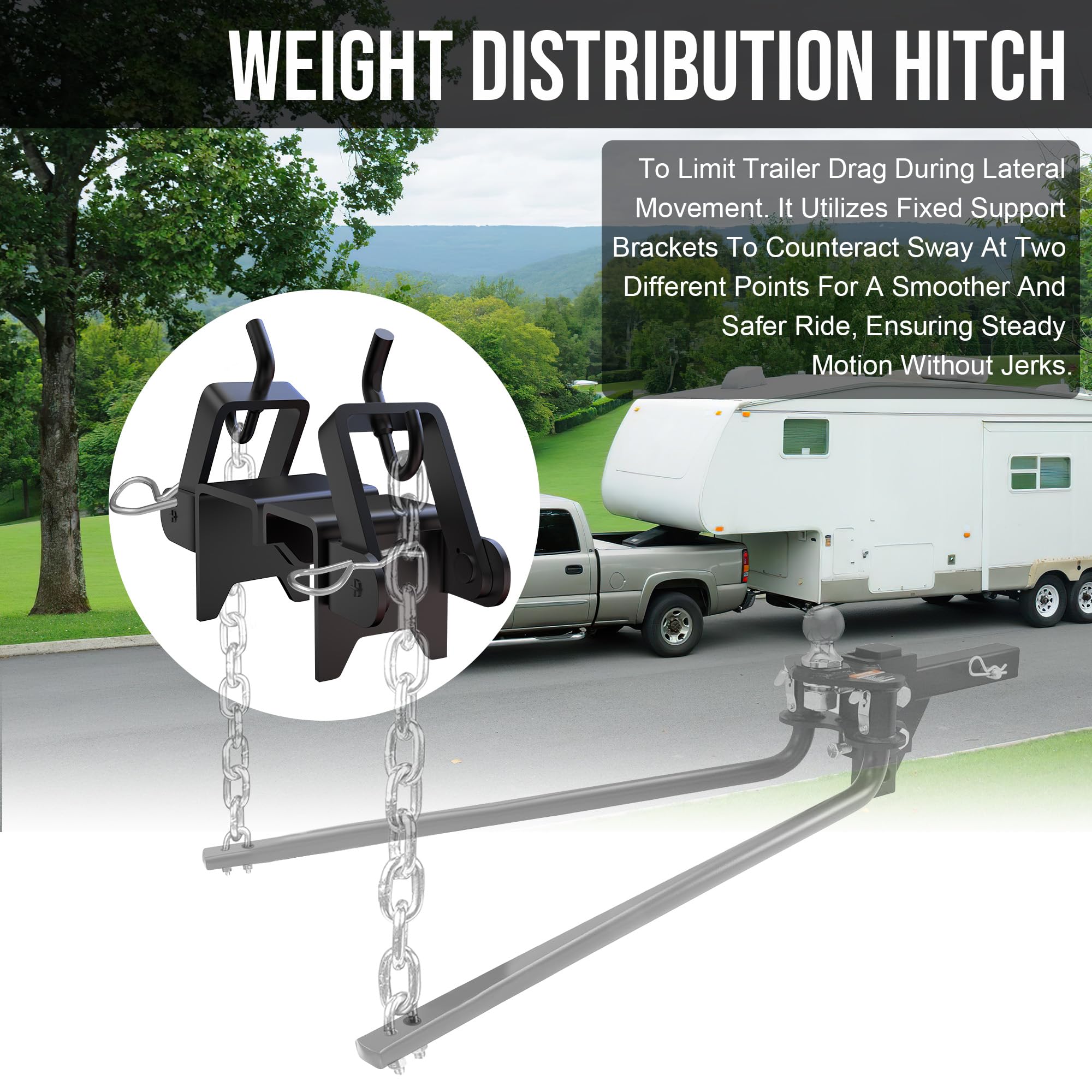Rumngsuy bracket on a trailer highway scene improving control and towing confidence