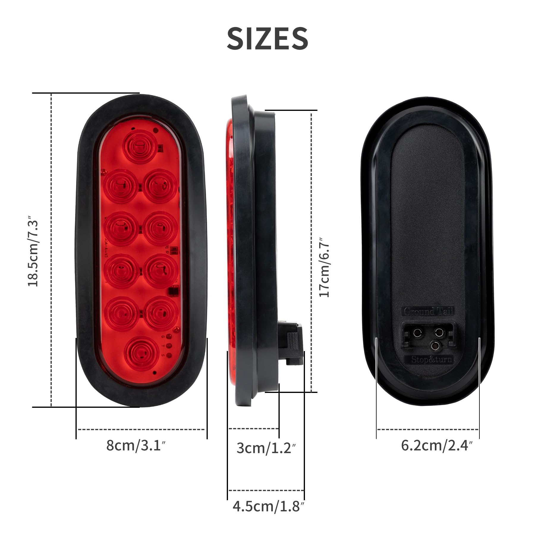 RUNBAITOO close-up of LED lens and SMD array, highlights even light output for safety