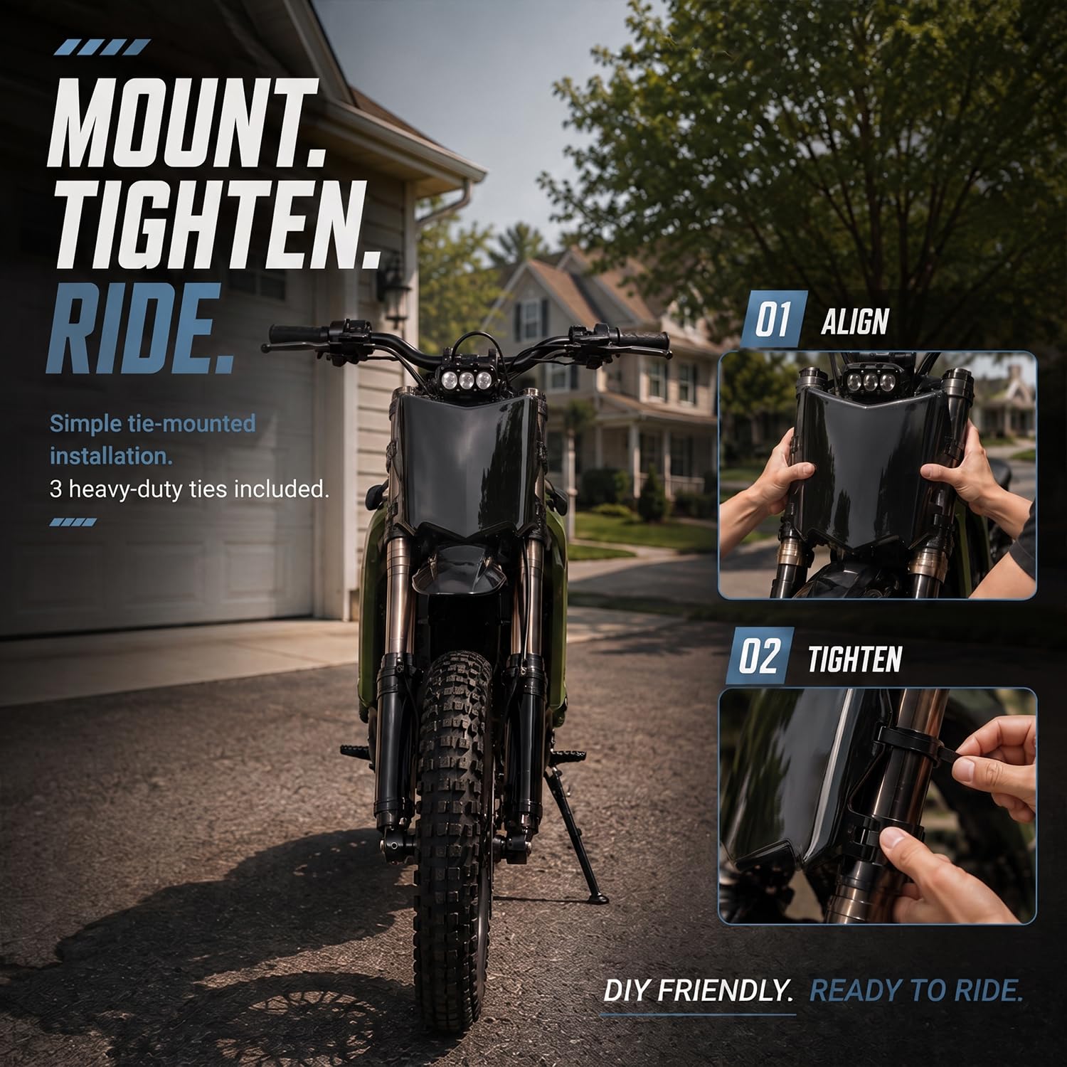 Runfarr plate on trail ride showing stylish protection in action