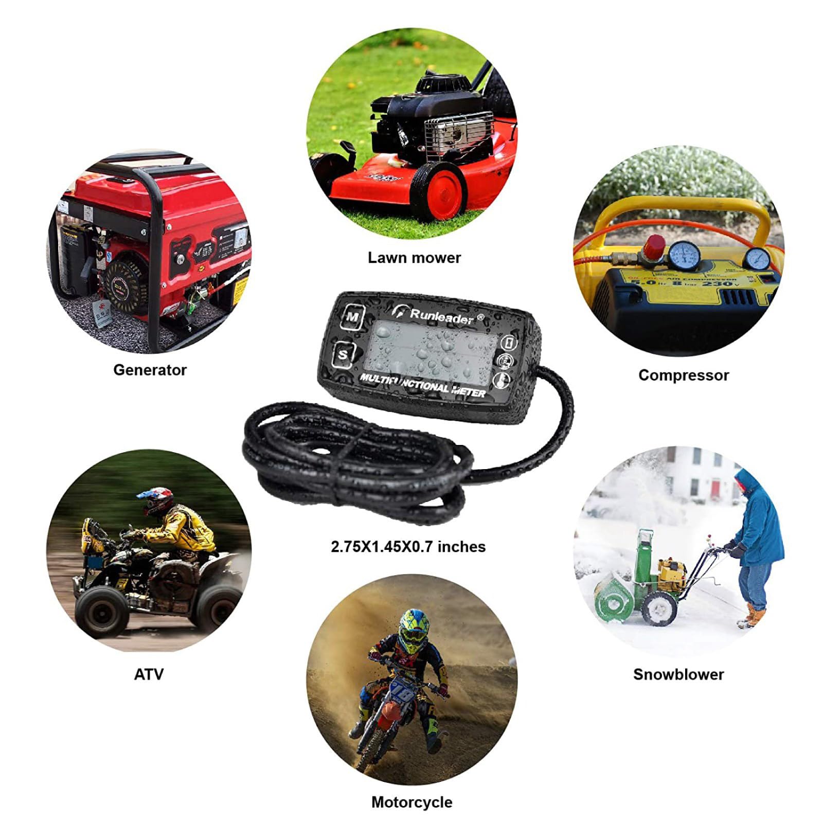Runleader installed on a portable generator showing real-world monitoring benefit