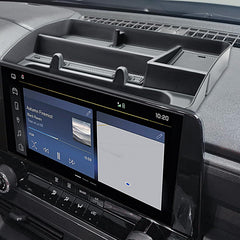 RUNROAD front view of dashboard tray showing clean fit and added storage