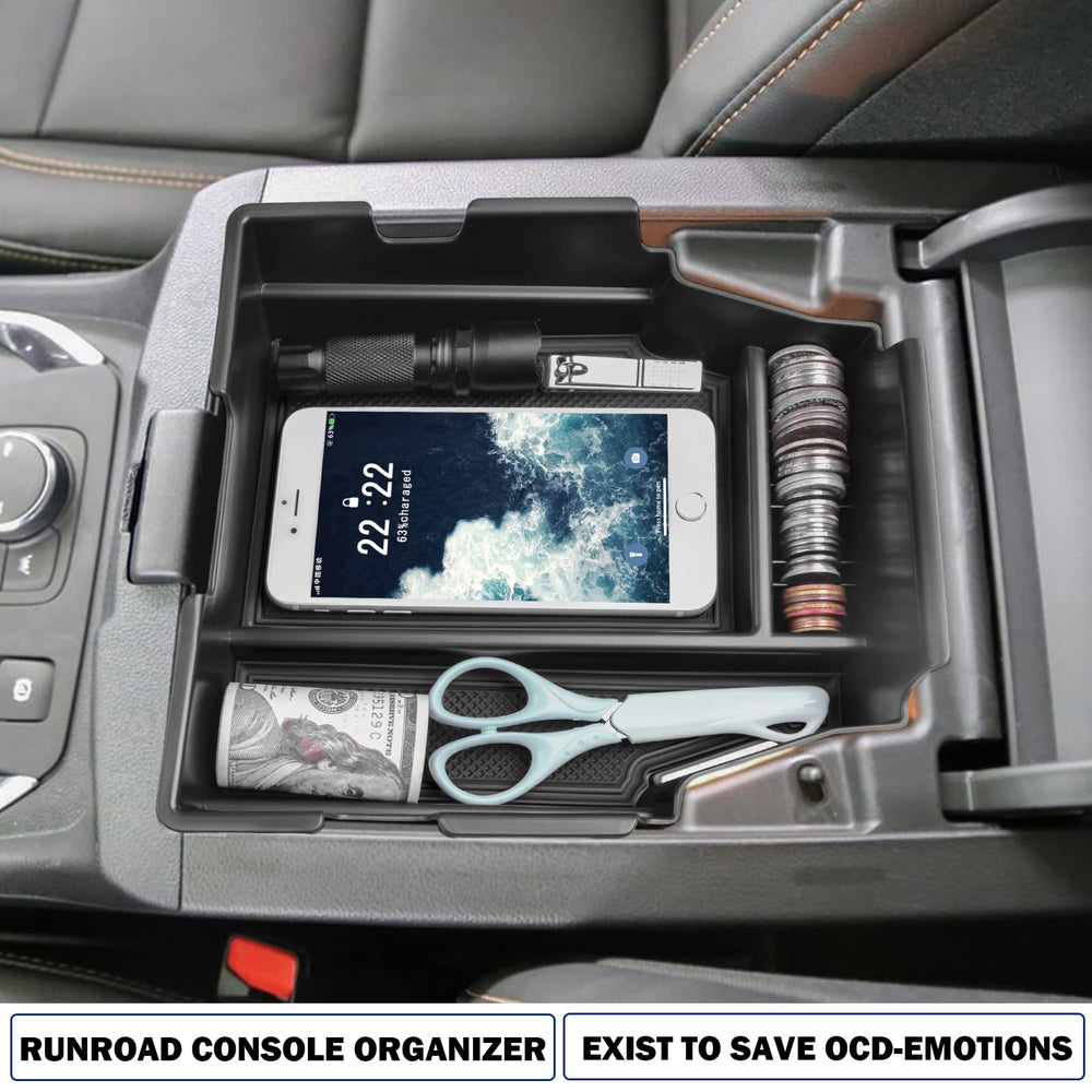 RUNROAD tray in use with sunglasses and keys for quick driver access