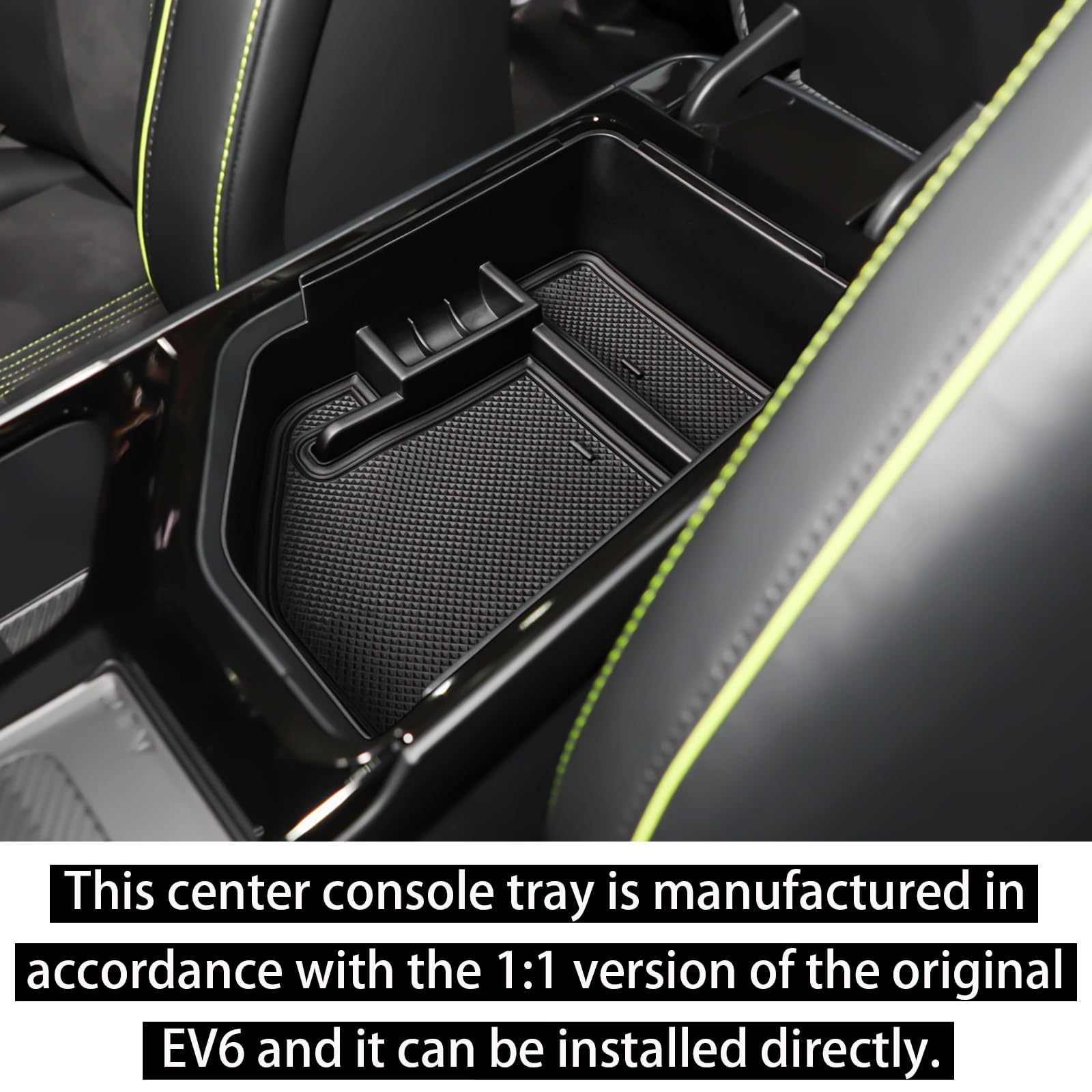 RUNROAD installed upper tray in EV6 armrest reducing clutter and rattles