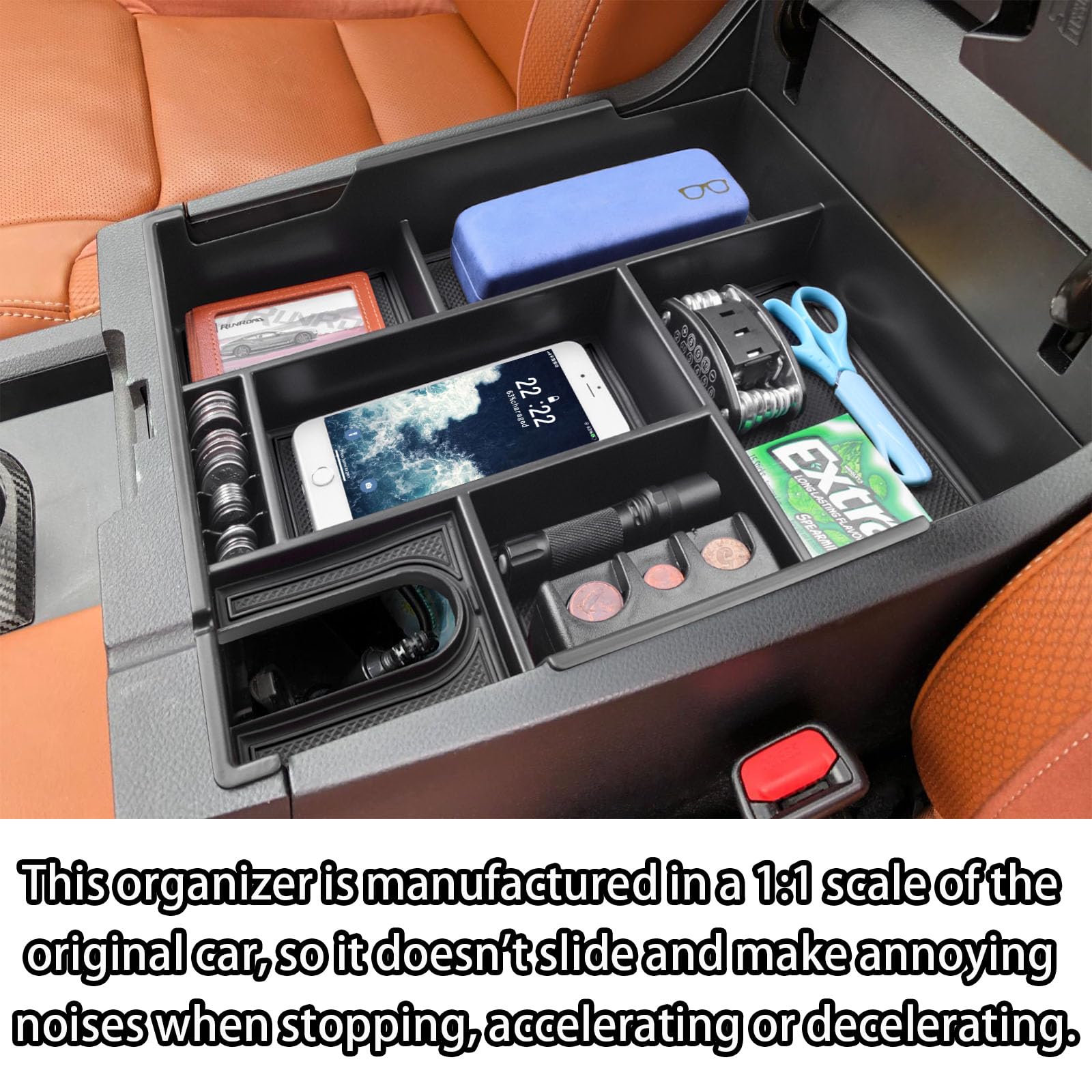 RUNROAD lifestyle shot of tray inside Tundra creating tidy, organized cabin