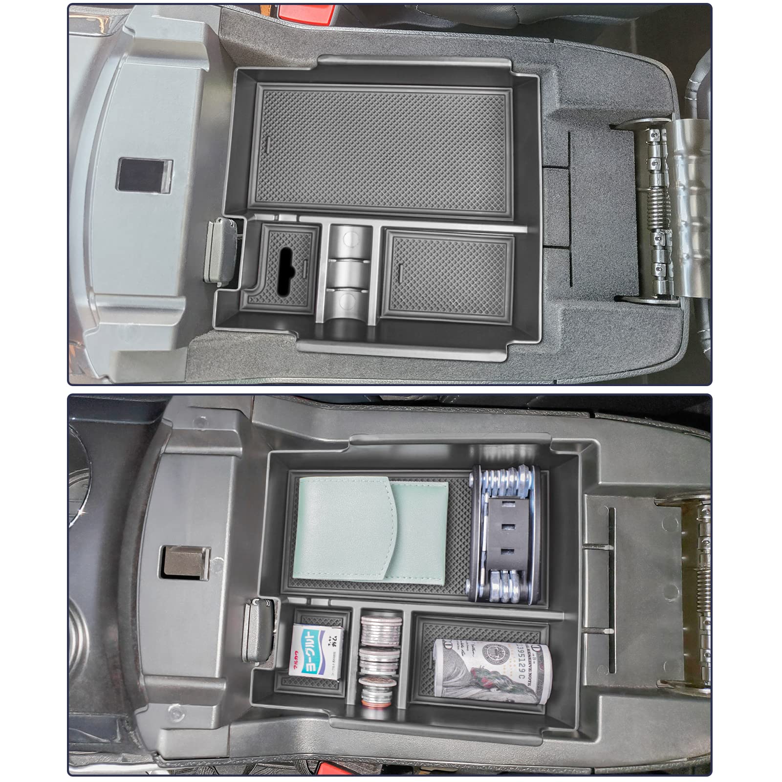 RUNROAD tray next to hand for scale illustrating compact useful capacity