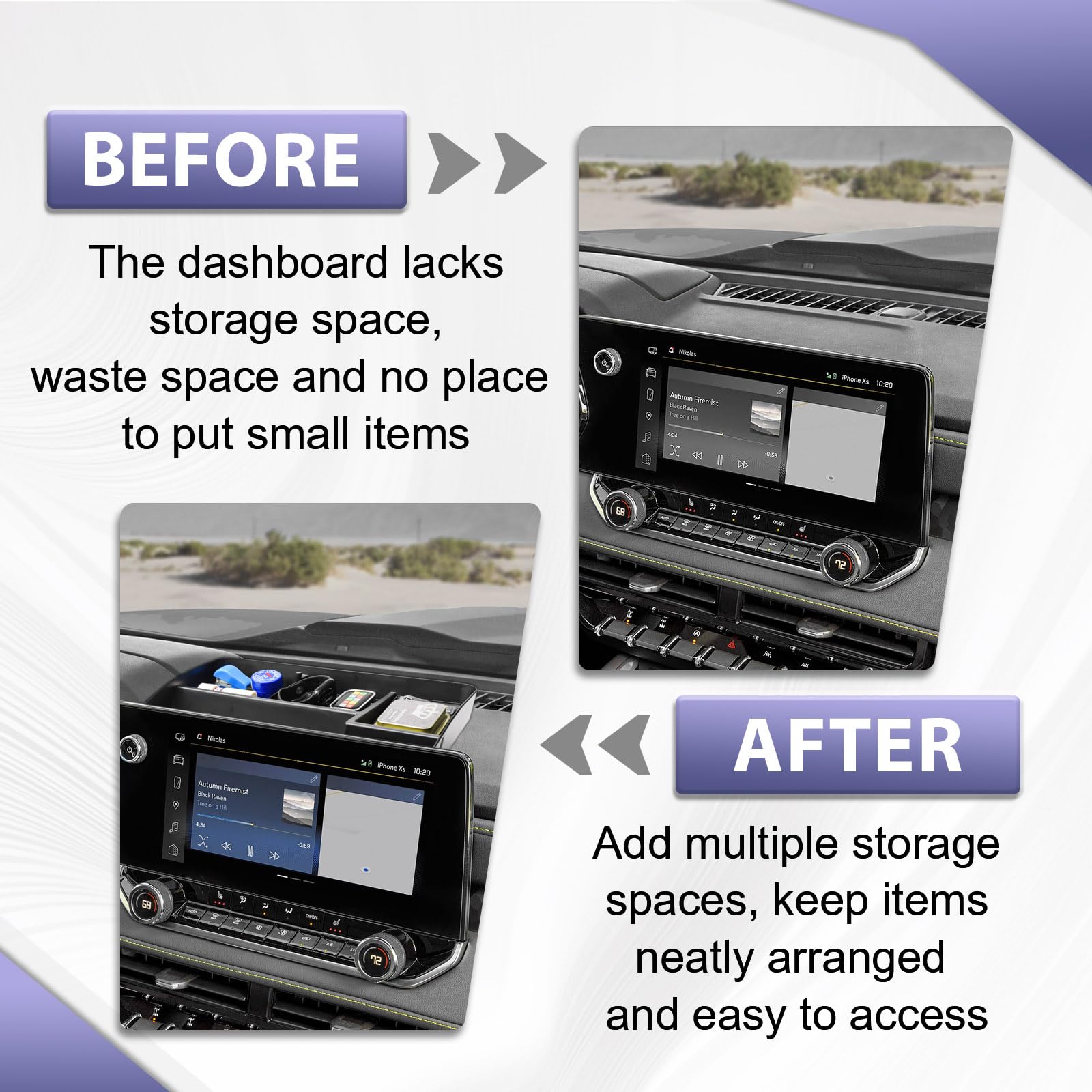 RUNROAD tray holding phone and keys demonstrating secure everyday storage