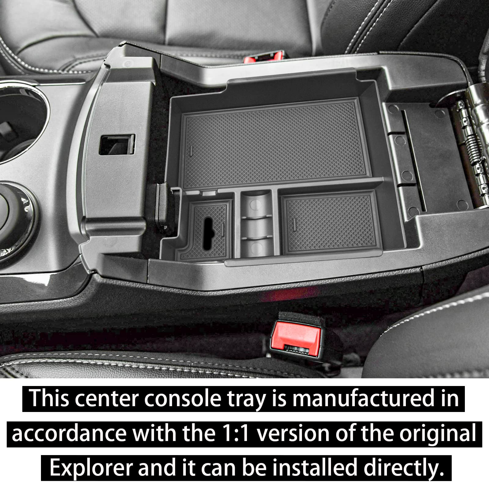 RUNROAD installed tray top view demonstrating accessible storage and tidy layout
