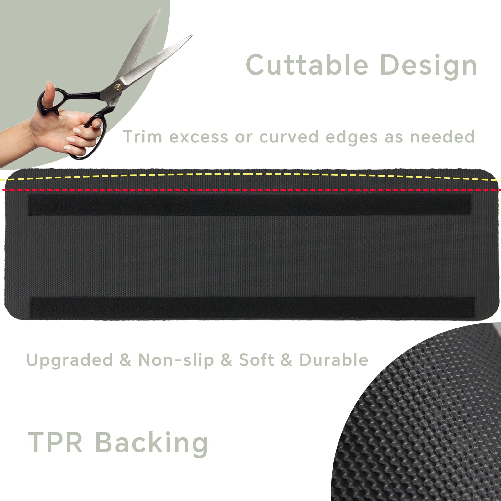 RUNROLE cover next to hand for scale showing 24 x 7.5 inch size clarity
