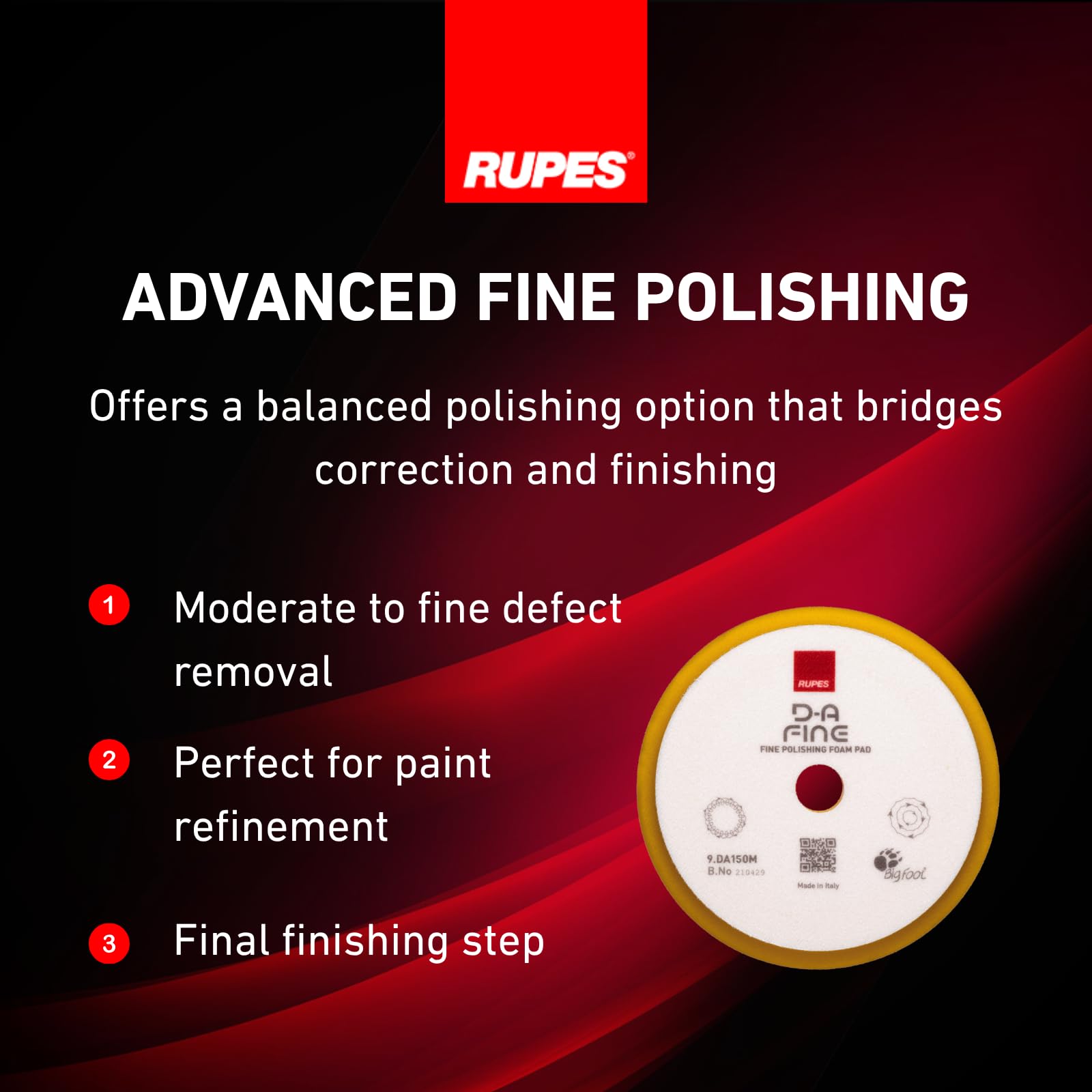 RUPES close-up pad surface texture revealing dense pattern for refined polishing