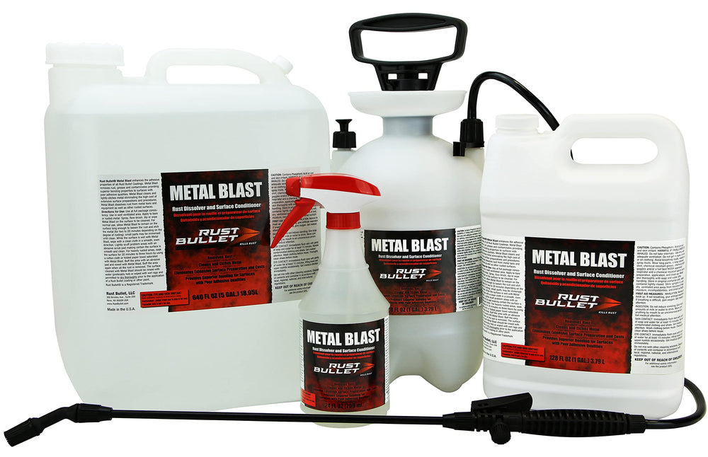 RUST BULLET product with gloves and goggles showing safe use and protective setup benefit