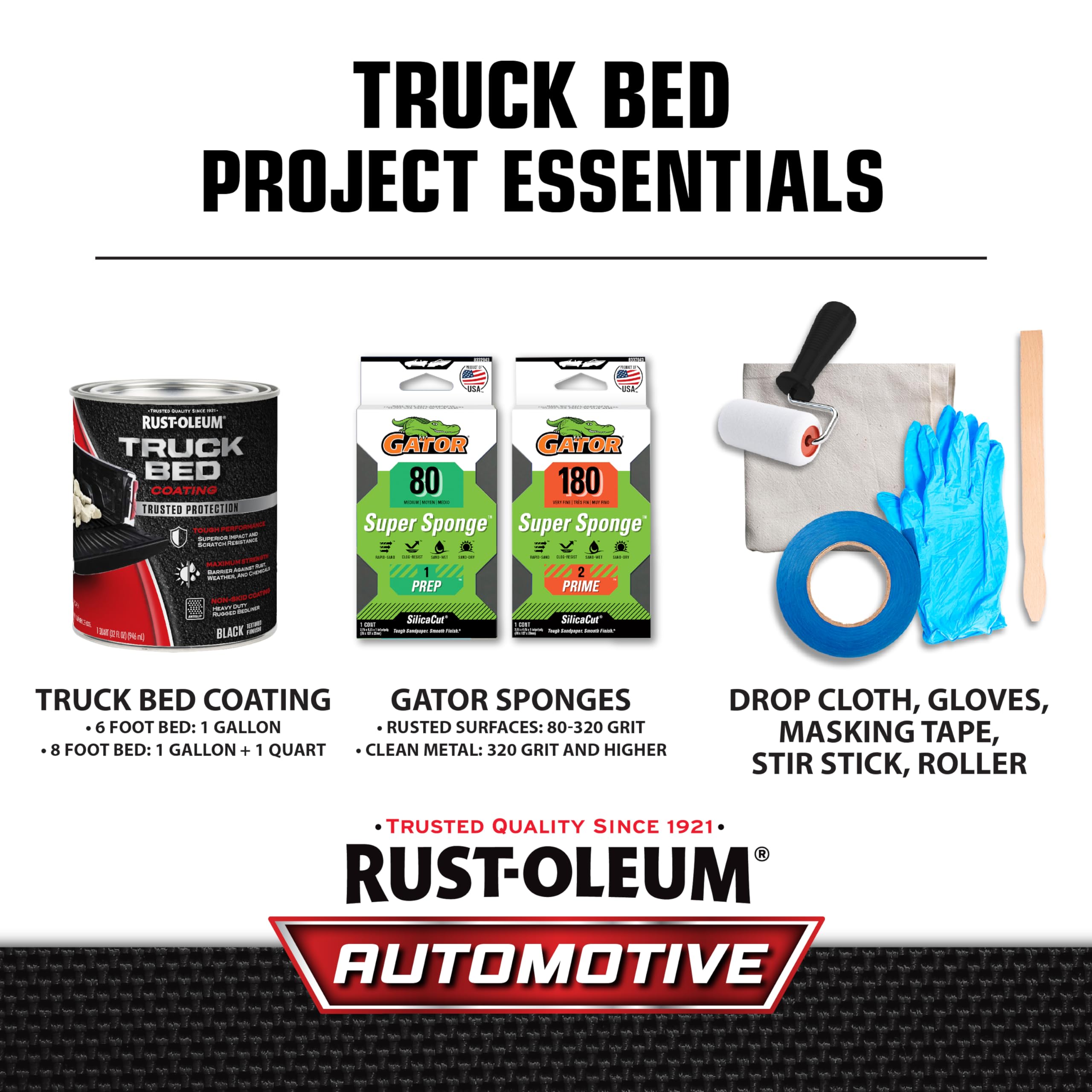 Rust-Oleum before and after truck bed restoration showing visual improvement