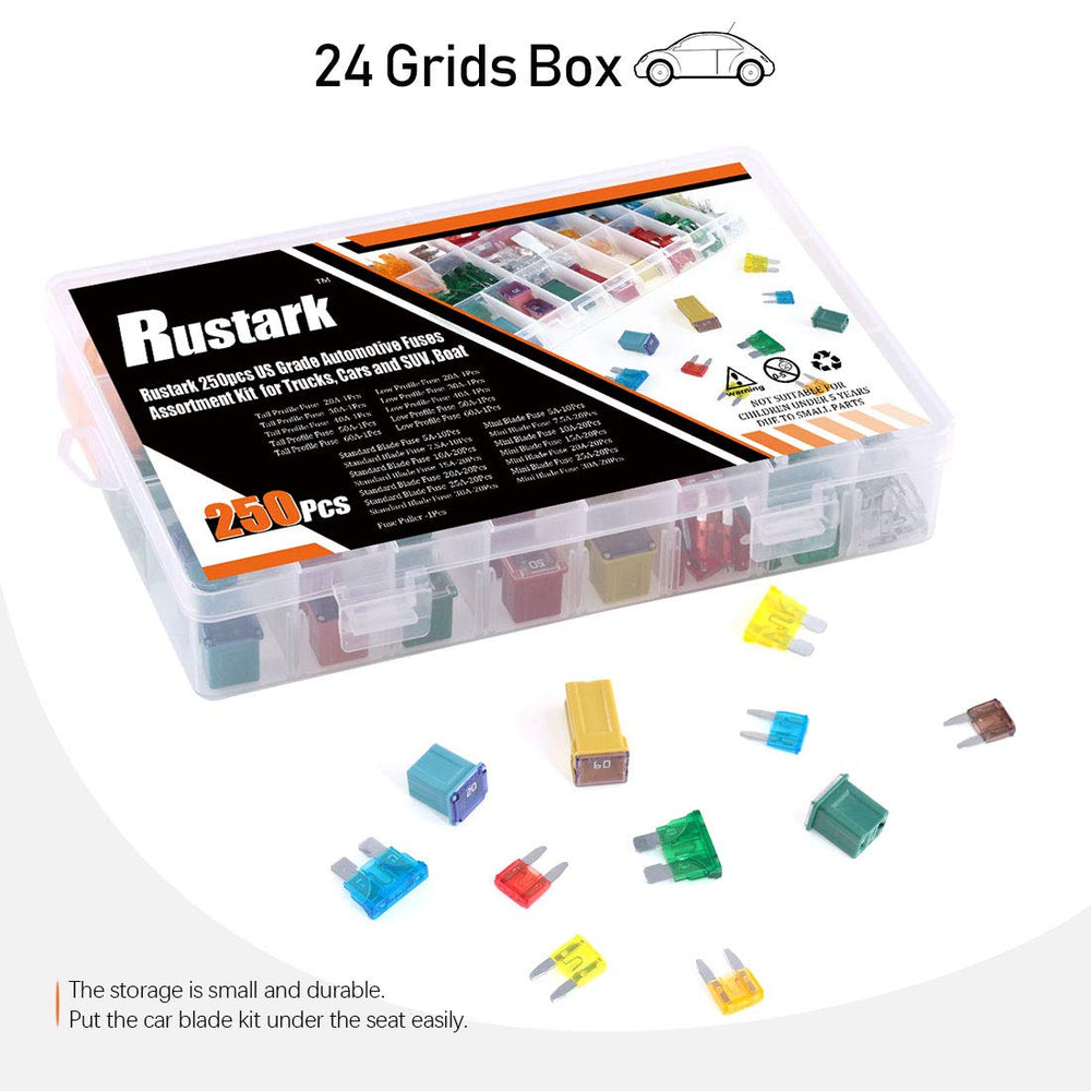 Rustark tall box fuse detail showing robust contacts, ideal for high-current circuits benefit
