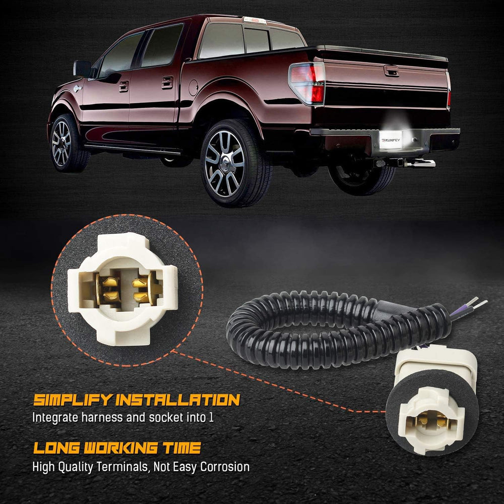 RUXIFEY installed on a Ford F150 rear providing clear plate visibility