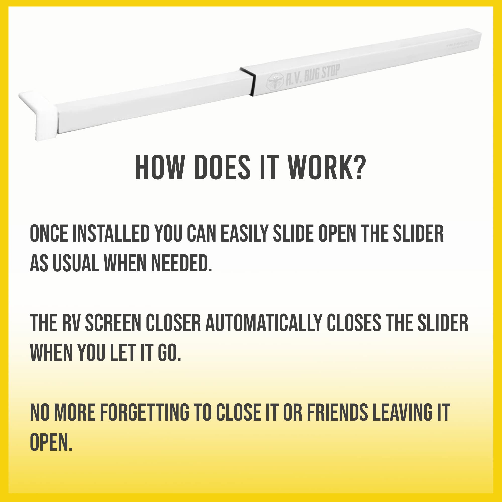 R.V. Bug Stop adhesive backing and 3M tape detail for reliable mounting strength