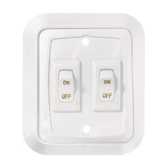 RV Designer S657 front view showing white double plate and raised bezel for neat finish