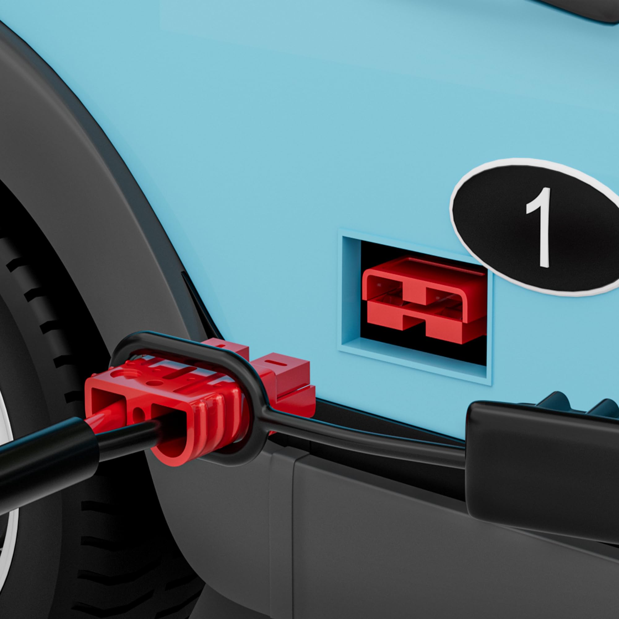 RVBOATPAT connectors installed in an RV battery bay illustrating tidy, serviceable wiring