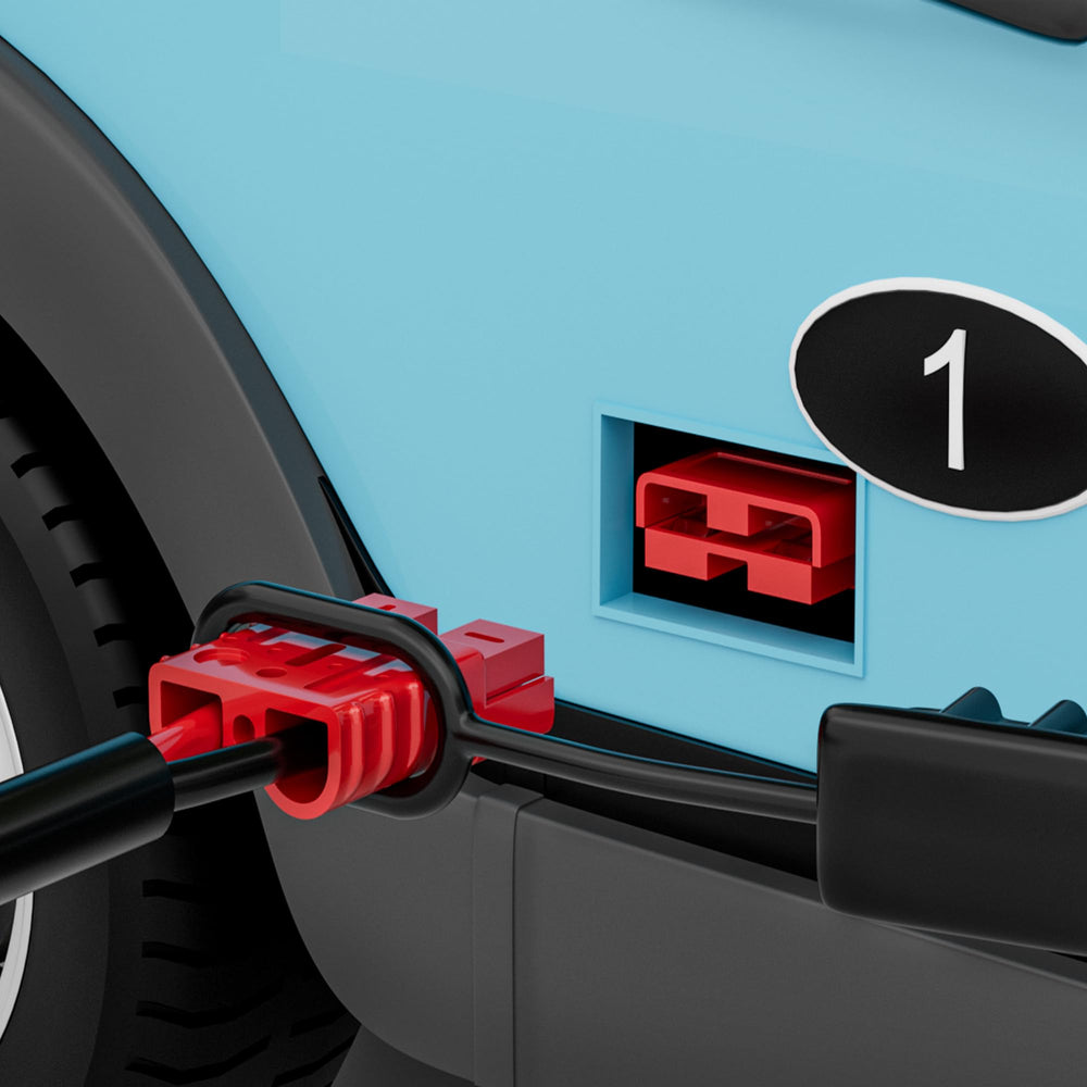 RVBOATPAT connectors installed in an RV battery bay illustrating tidy, serviceable wiring