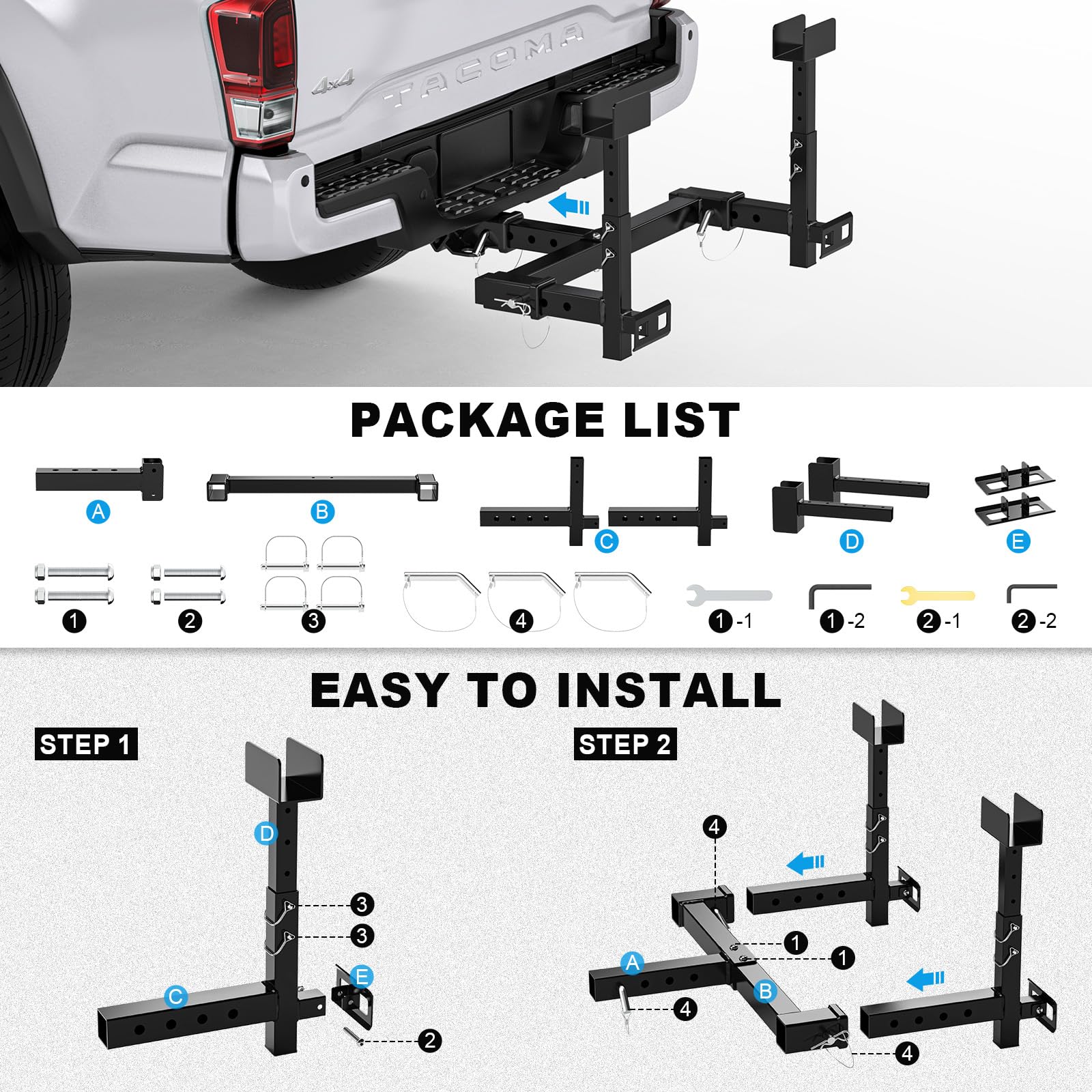 Rvdeaa next to a 2" receiver showing correct hitch fitment benefit