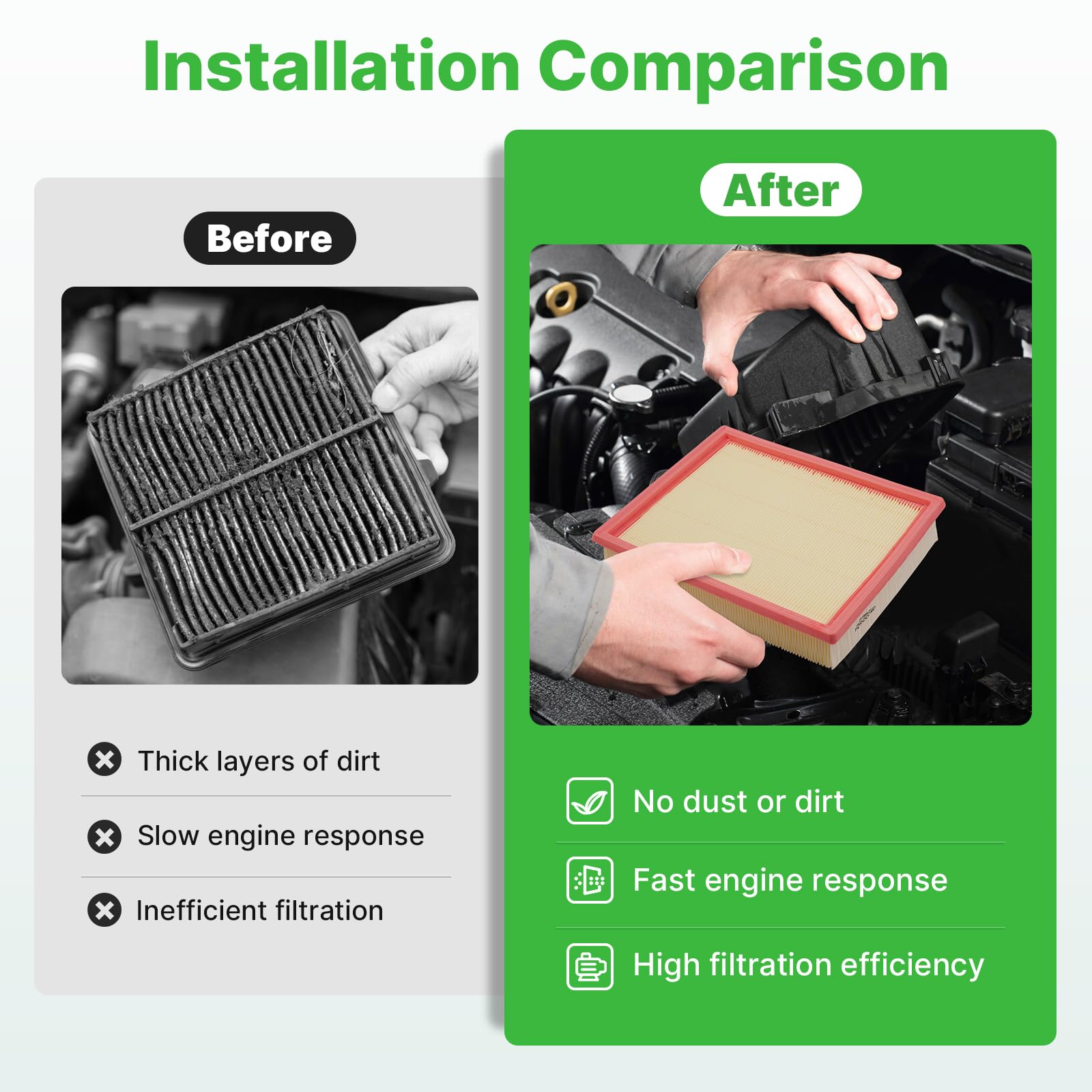 RVgolf cabin filter during glovebox install demonstrating easy replacement