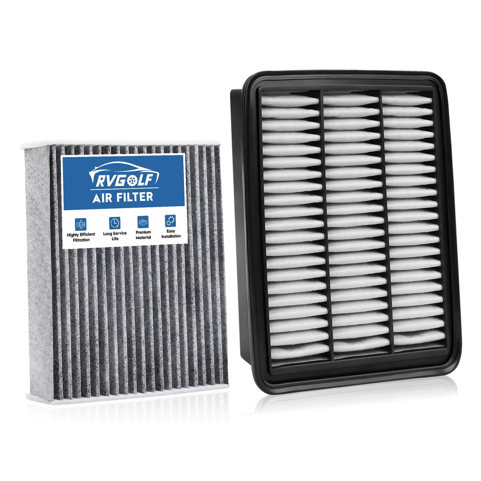 RVgolf engine filter front view showing correct OEM fit and cleaner intake