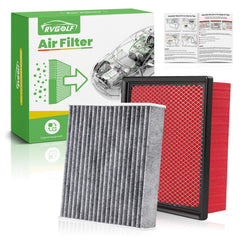 RVgolf engine filter front view showing pleats and robust frame for protection