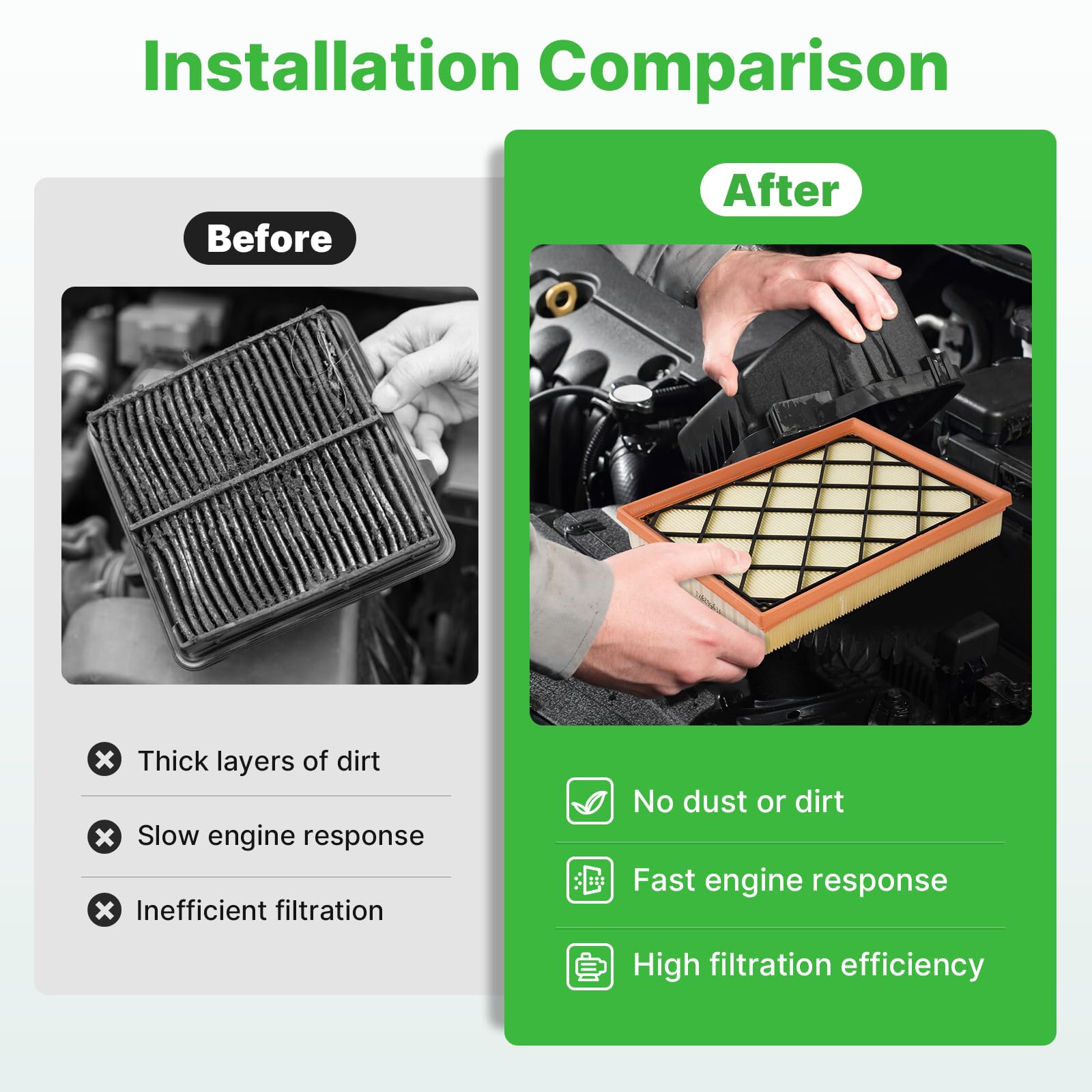 RVgolf filters size comparison with hand showing compact fit and easy handling