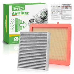 RVgolf front packaging showing both engine and cabin filters and clear fitment benefit