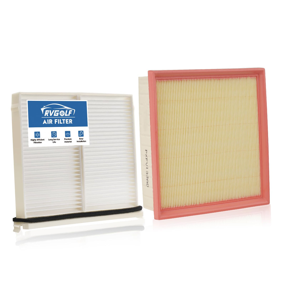 RVgolf front packaging of dual engine and cabin filters showing complete kit and benefits