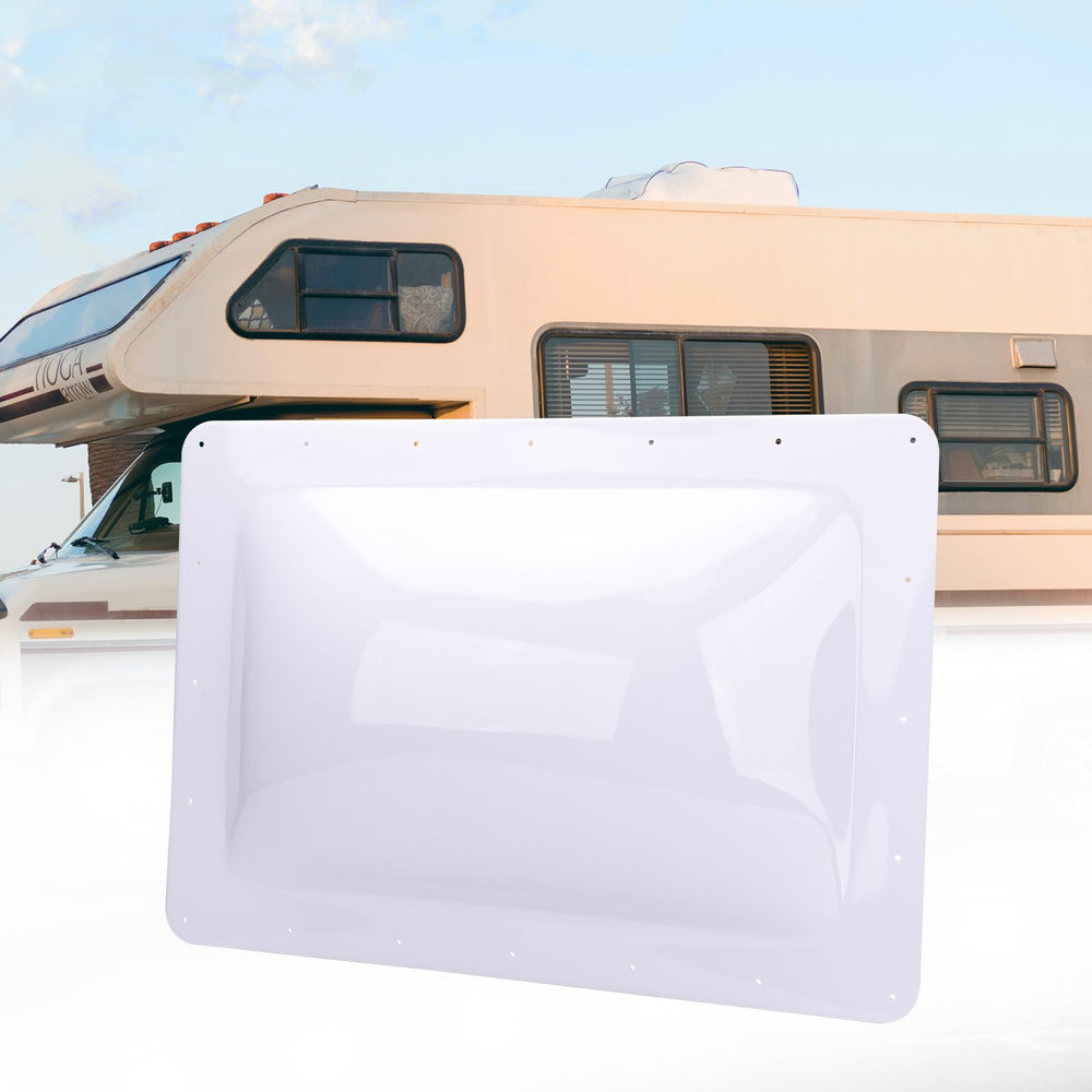 RVGUARD skylight front frame showing clean white finish and easy replacement benefit
