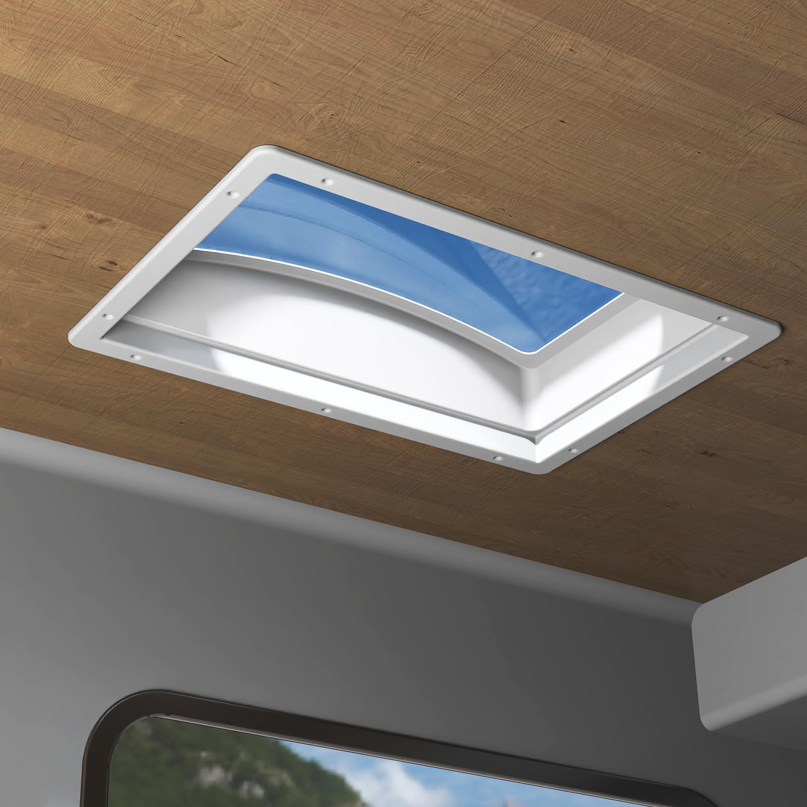RVGUARD skylight in camping scene increases daylight and protects interior