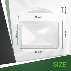 RVGUARD skylight beside ruler for size scale showing perfect fit benefit