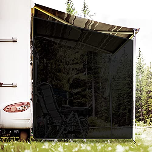 RVINGPRO front view of 9x7 awning side screen showing full coverage and sun protection