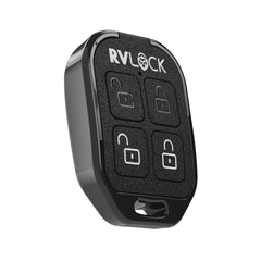 RVLock 4-button remote front view showing compact design and quick access benefit