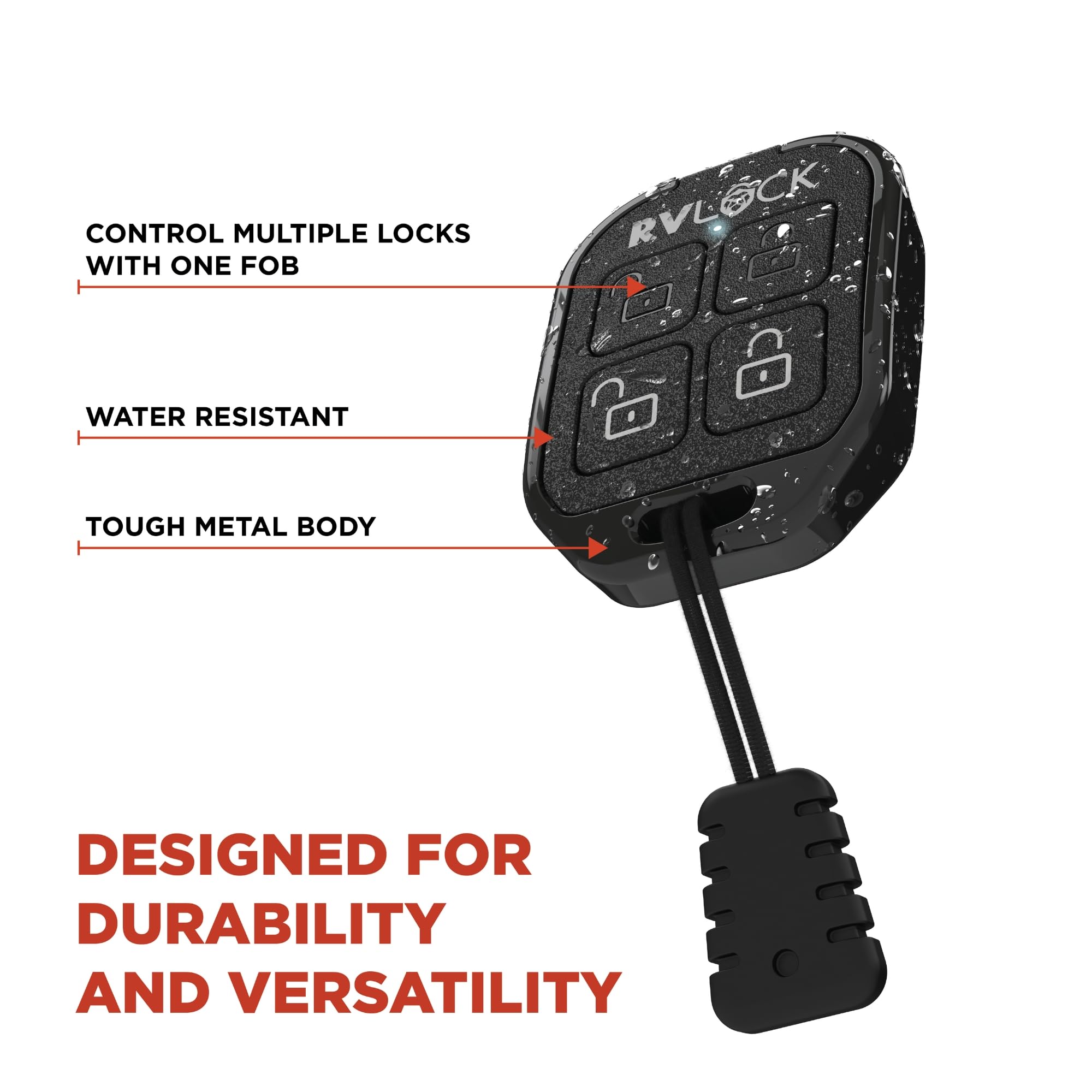 RVLock remote attached to keyring showing secure carry and reduced loss risk