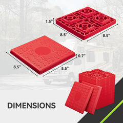 RVMATE stacked blocks detail highlighting interlocking design for stable leveling