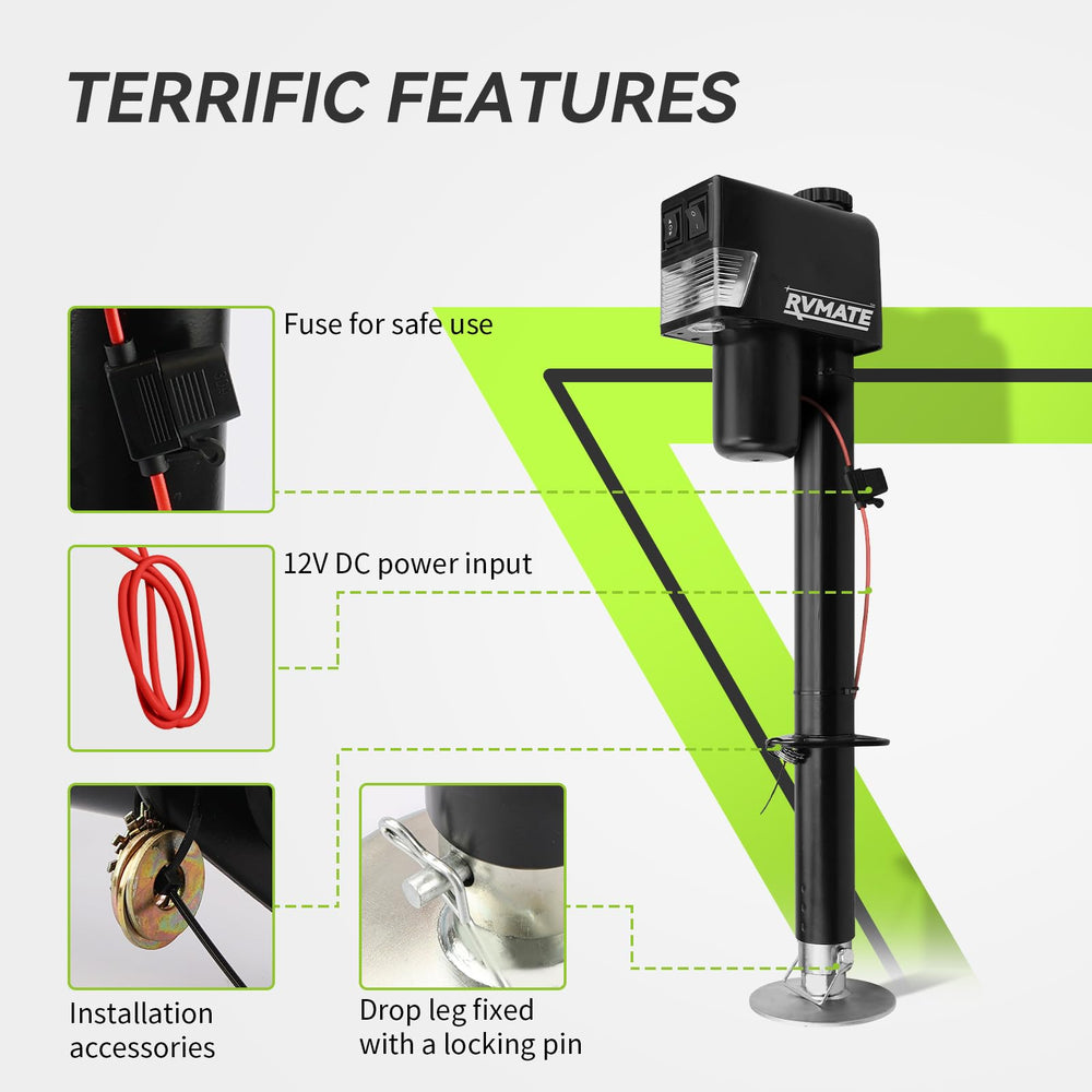 RVMATE closeup of spur gears and 12V motor highlighting durable performance