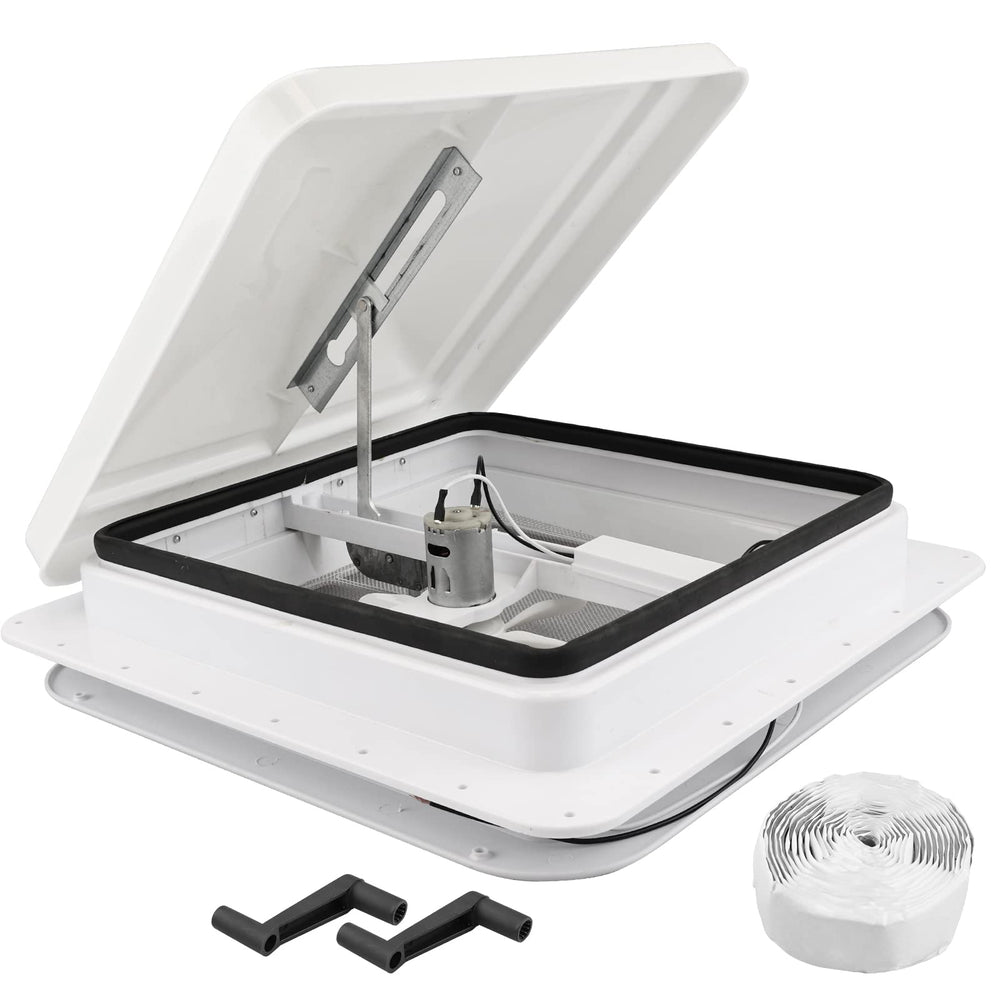 RVMATE front view of white vent showing clean design and easy replacement benefit