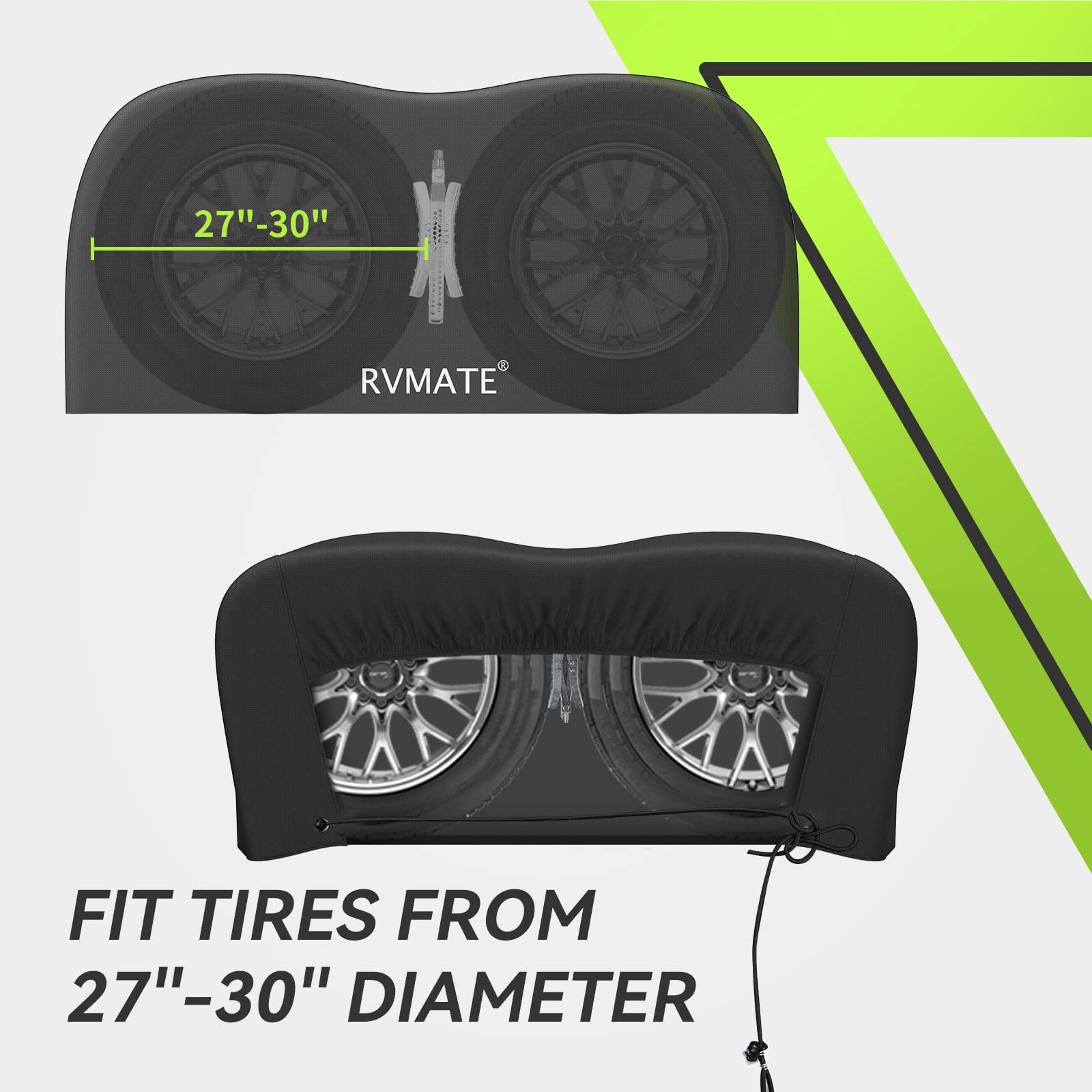 RVMATE cover installed on RV axle demonstrating easy one-person fit