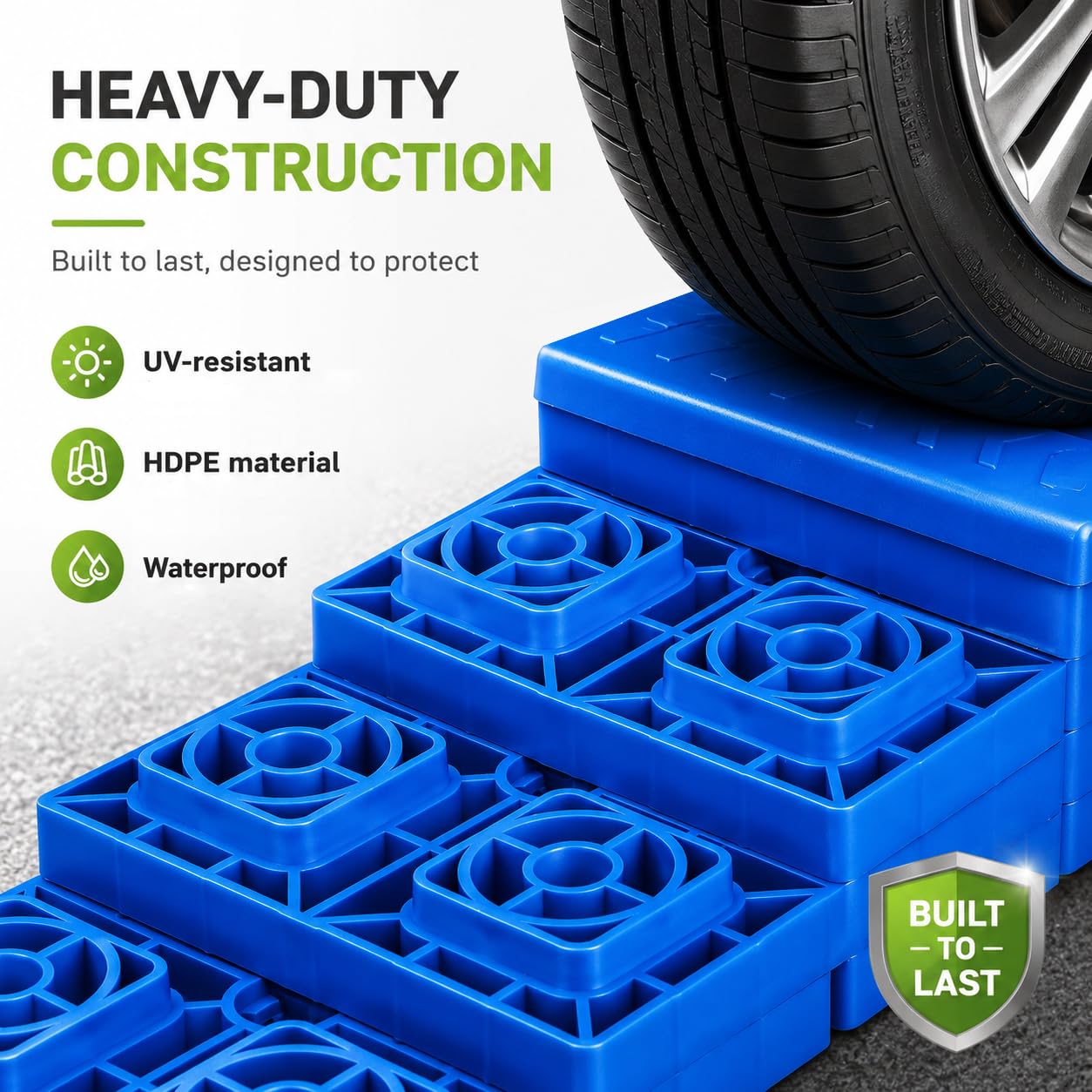 RVMATE block under stabilizer jack foot providing a stable base and safer lifting