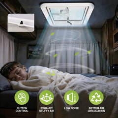 RVMATE side profile mounted in RV roof demonstrating snug fit and leak protection benefit