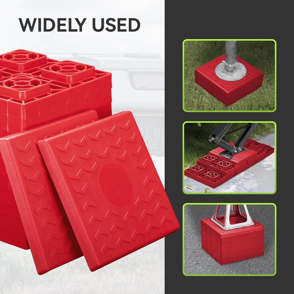 RVMATE block beside hand for scale showing compact, lightweight handling benefit