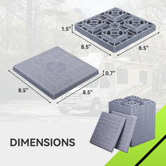 RVMATE close-up of stacked blocks interlocking for stable, slip-resistant support