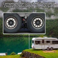 RVPNR installed between tandem RV tires demonstrating improved parking stability