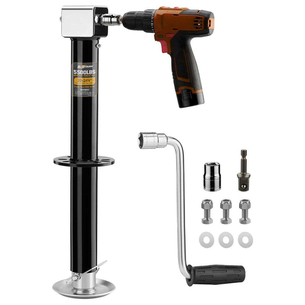 RVshark front view of a-frame jack showing solid construction and fit