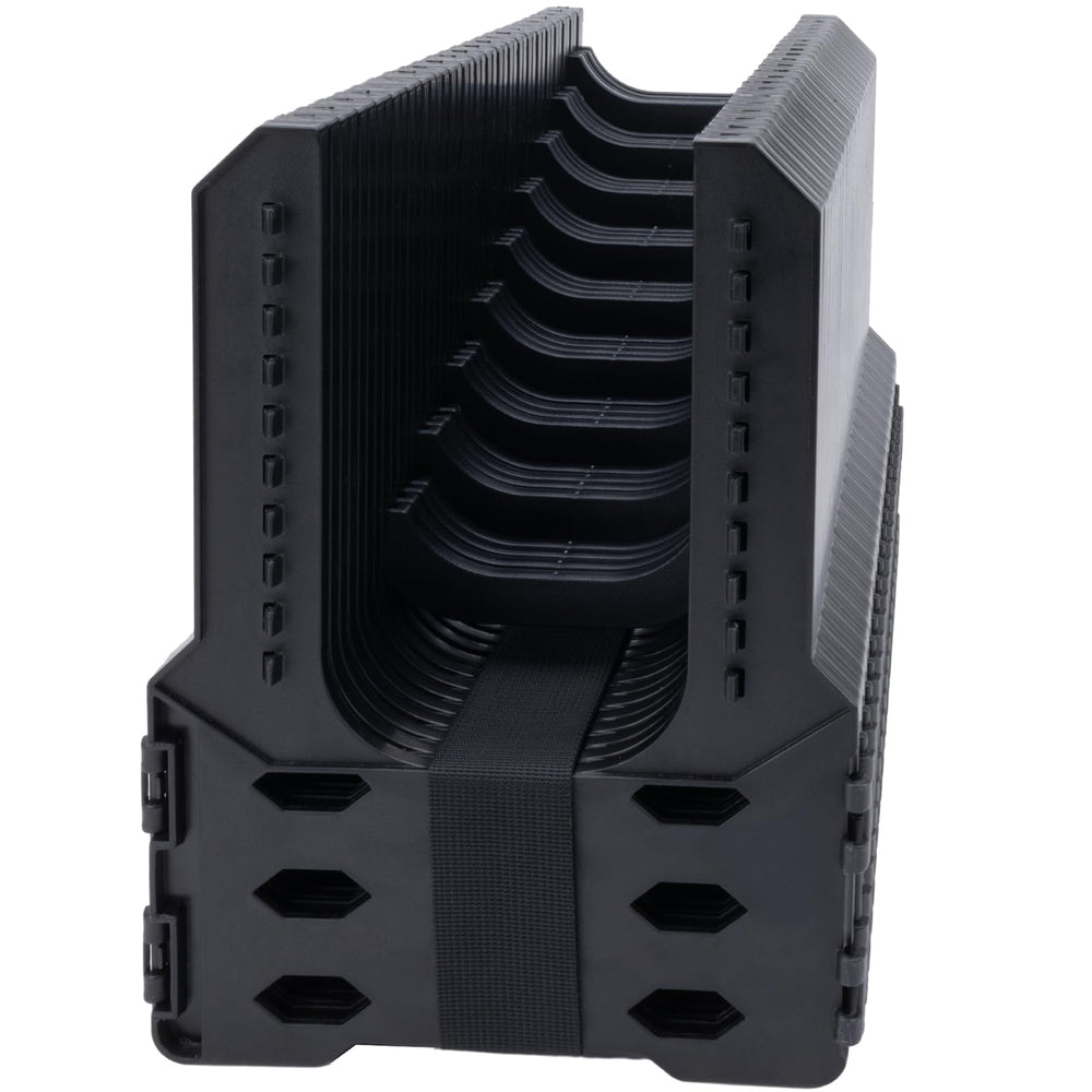 RVSNAIL front view of assembled sewer hose support showing stability and ready use