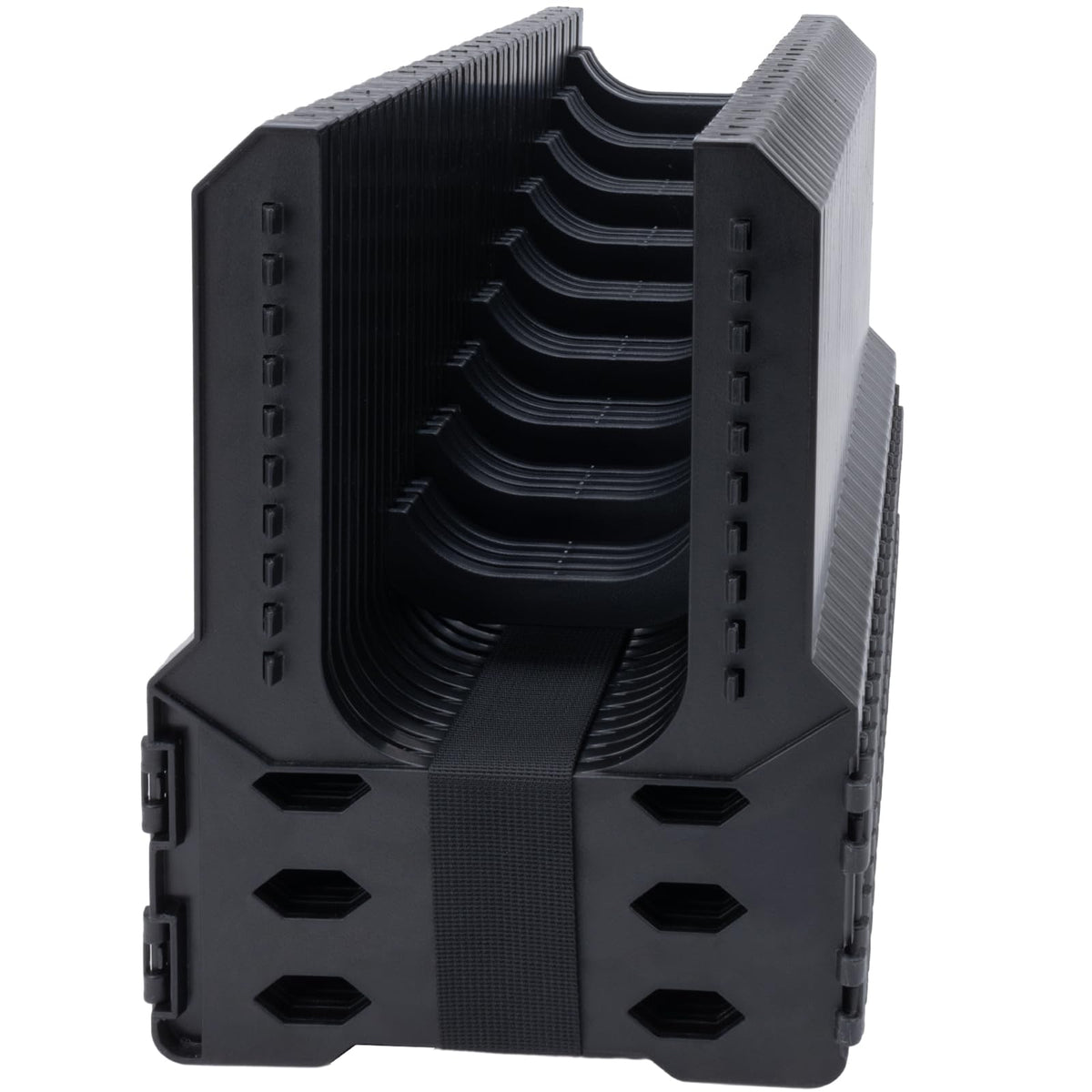 RVSNAIL front view of assembled sewer hose support showing stability and ready use