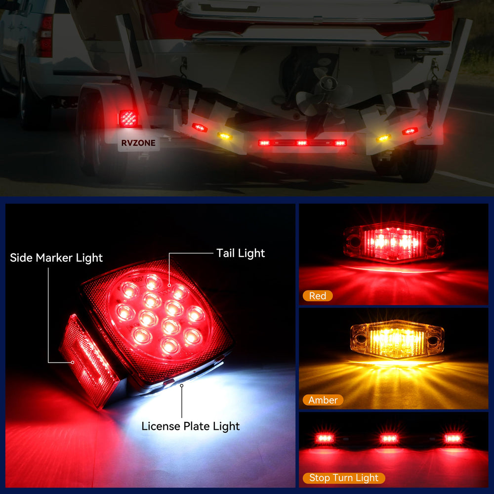 RVZONE 9-LED brake light bar close-up showing compact high-intensity illumination