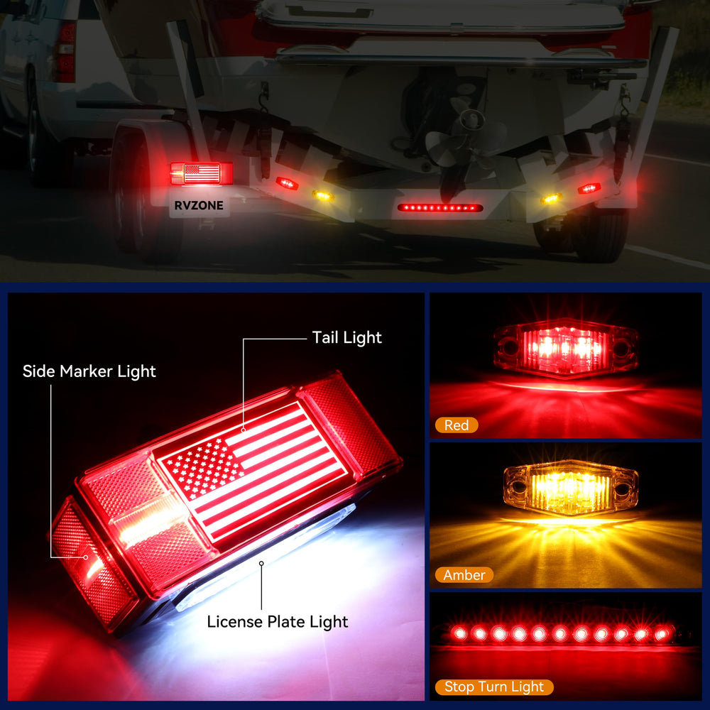 RVZONE brake light bar mounted on trailer improving rear visibility